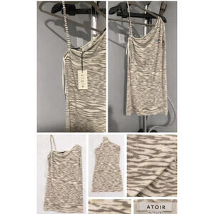 Atoir On Time Dress AU 10 US 6 One Shoulder Cookies Cream Abstract Mini